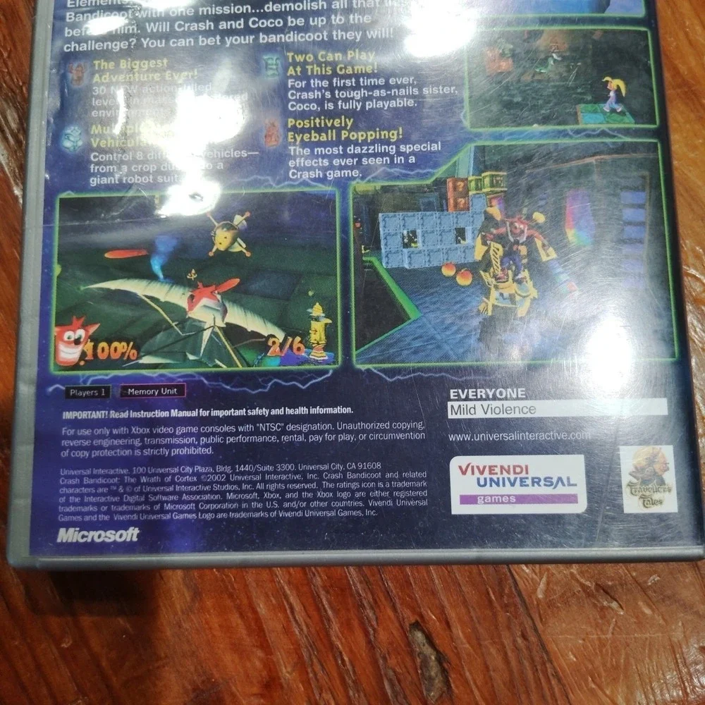 Crash Bandicoot: The Wrath of Cortex Xbox Tested Working